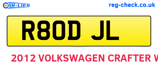 R80DJL are the vehicle registration plates.