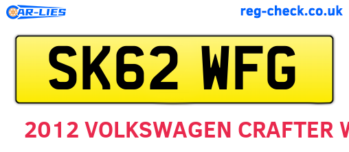 SK62WFG are the vehicle registration plates.