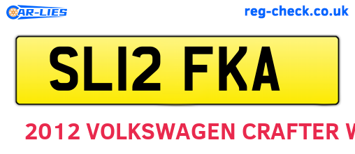 SL12FKA are the vehicle registration plates.