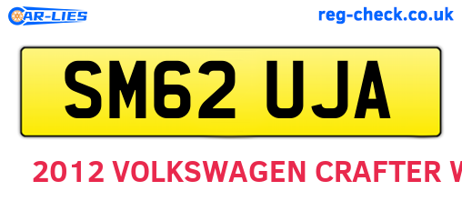 SM62UJA are the vehicle registration plates.