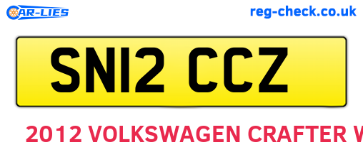 SN12CCZ are the vehicle registration plates.