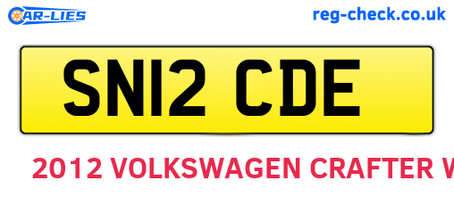 SN12CDE are the vehicle registration plates.