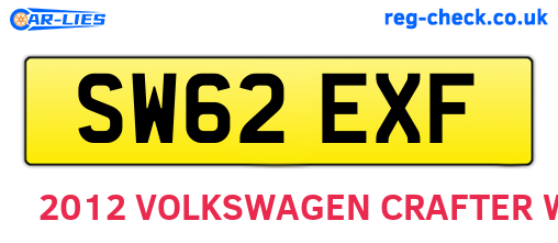 SW62EXF are the vehicle registration plates.