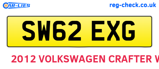 SW62EXG are the vehicle registration plates.