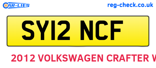 SY12NCF are the vehicle registration plates.