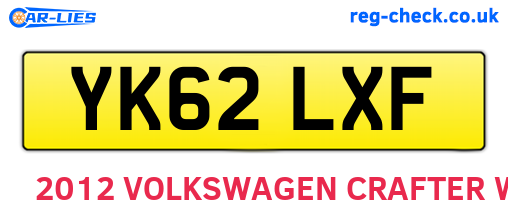 YK62LXF are the vehicle registration plates.