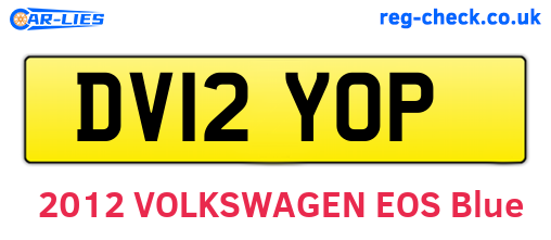 DV12YOP are the vehicle registration plates.