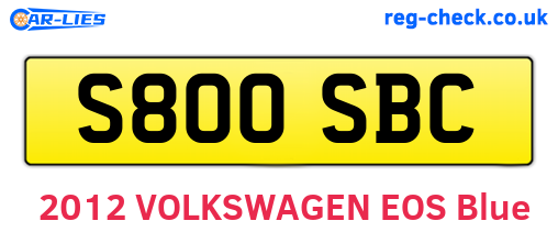 S800SBC are the vehicle registration plates.