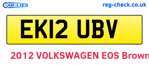 EK12UBV are the vehicle registration plates.