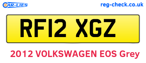 RF12XGZ are the vehicle registration plates.