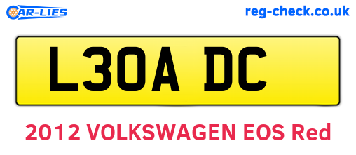 L30ADC are the vehicle registration plates.