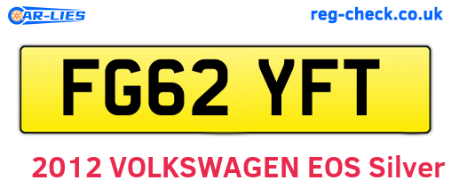FG62YFT are the vehicle registration plates.