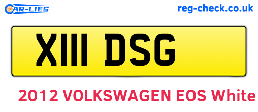 X111DSG are the vehicle registration plates.