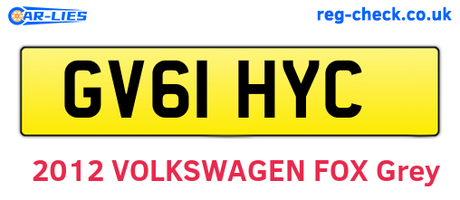 GV61HYC are the vehicle registration plates.