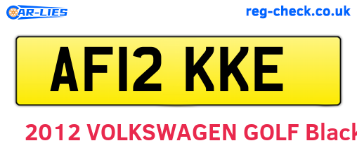 AF12KKE are the vehicle registration plates.
