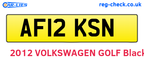 AF12KSN are the vehicle registration plates.