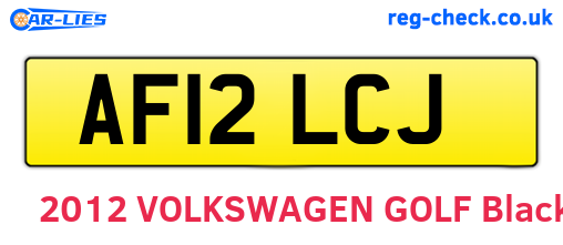 AF12LCJ are the vehicle registration plates.