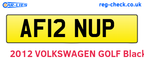AF12NUP are the vehicle registration plates.