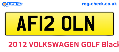 AF12OLN are the vehicle registration plates.