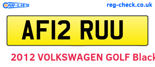 AF12RUU are the vehicle registration plates.