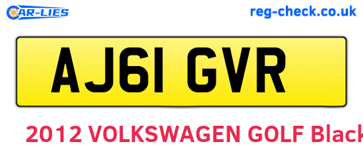 AJ61GVR are the vehicle registration plates.