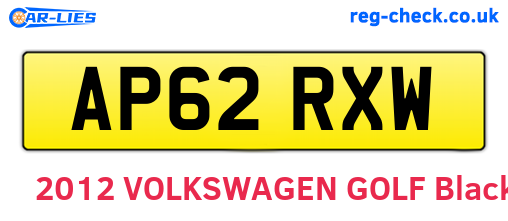 AP62RXW are the vehicle registration plates.