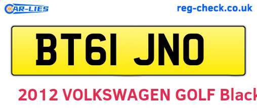 BT61JNO are the vehicle registration plates.