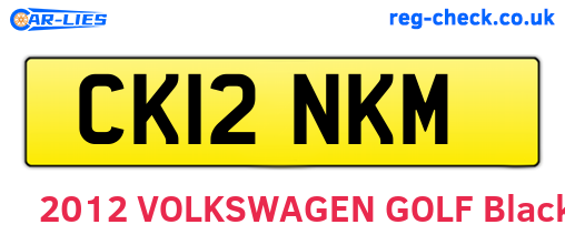 CK12NKM are the vehicle registration plates.