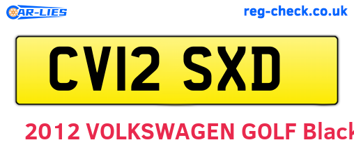 CV12SXD are the vehicle registration plates.
