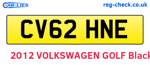 CV62HNE are the vehicle registration plates.