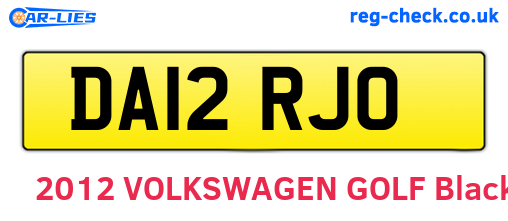DA12RJO are the vehicle registration plates.