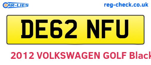DE62NFU are the vehicle registration plates.