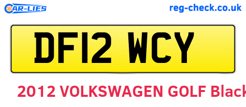 DF12WCY are the vehicle registration plates.