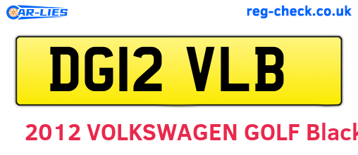 DG12VLB are the vehicle registration plates.