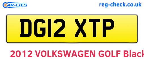 DG12XTP are the vehicle registration plates.