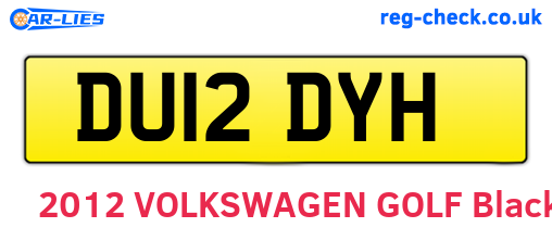 DU12DYH are the vehicle registration plates.