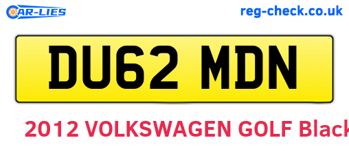 DU62MDN are the vehicle registration plates.
