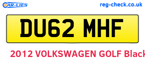 DU62MHF are the vehicle registration plates.