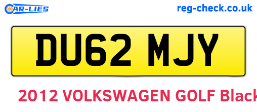 DU62MJY are the vehicle registration plates.