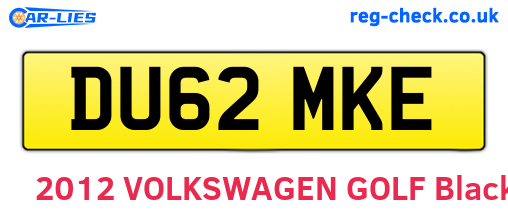 DU62MKE are the vehicle registration plates.