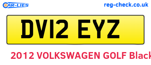 DV12EYZ are the vehicle registration plates.