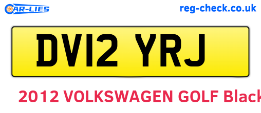 DV12YRJ are the vehicle registration plates.