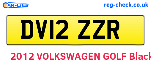 DV12ZZR are the vehicle registration plates.