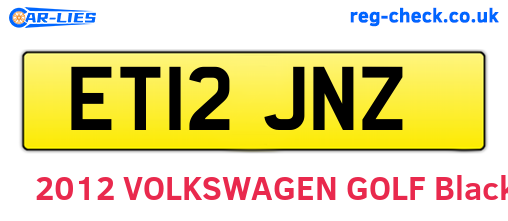 ET12JNZ are the vehicle registration plates.