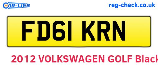 FD61KRN are the vehicle registration plates.