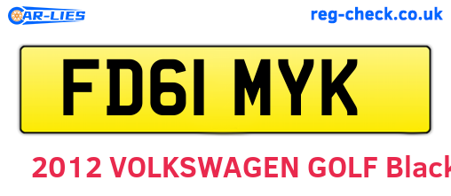 FD61MYK are the vehicle registration plates.