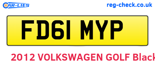 FD61MYP are the vehicle registration plates.