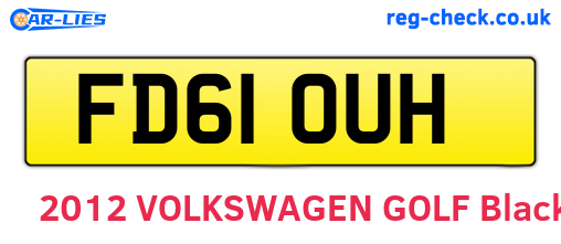 FD61OUH are the vehicle registration plates.