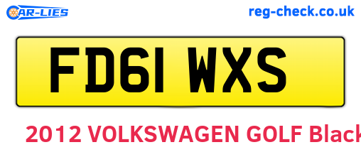 FD61WXS are the vehicle registration plates.