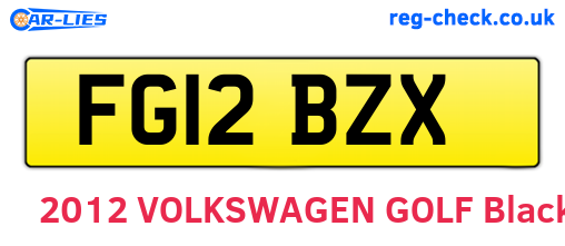FG12BZX are the vehicle registration plates.